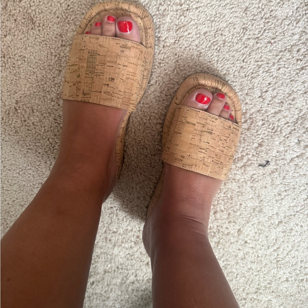 SCHUTZ Women's Yara Cork Flatform Sandals Size 8 - Picture 3 of 9